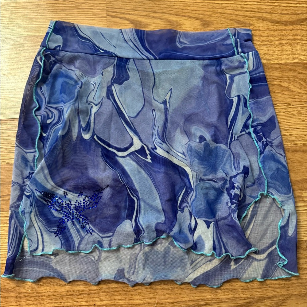 Blue Swirl Skirt - Dolls Kill